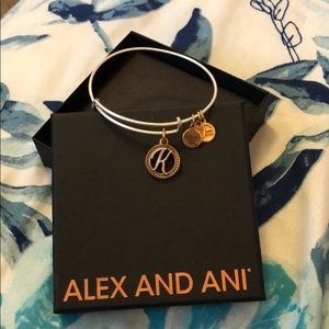 Alex and Ani Gold Bangle K Bracelet